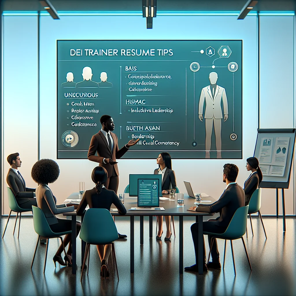 A diverse group of professionals attending a DEI training workshop led by an expert in inclusive leadership.