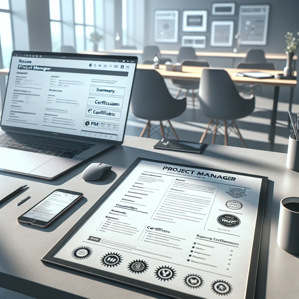 Professional layout of a project manager resume showing summary, skills, and achievements clearly