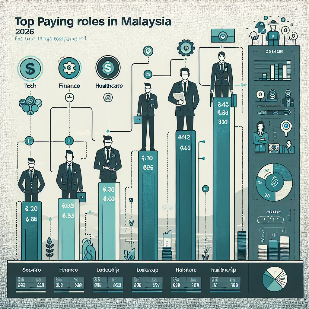 Chart showing Malaysia's top 20 high paying jobs in 2026 with salary ranges and industries